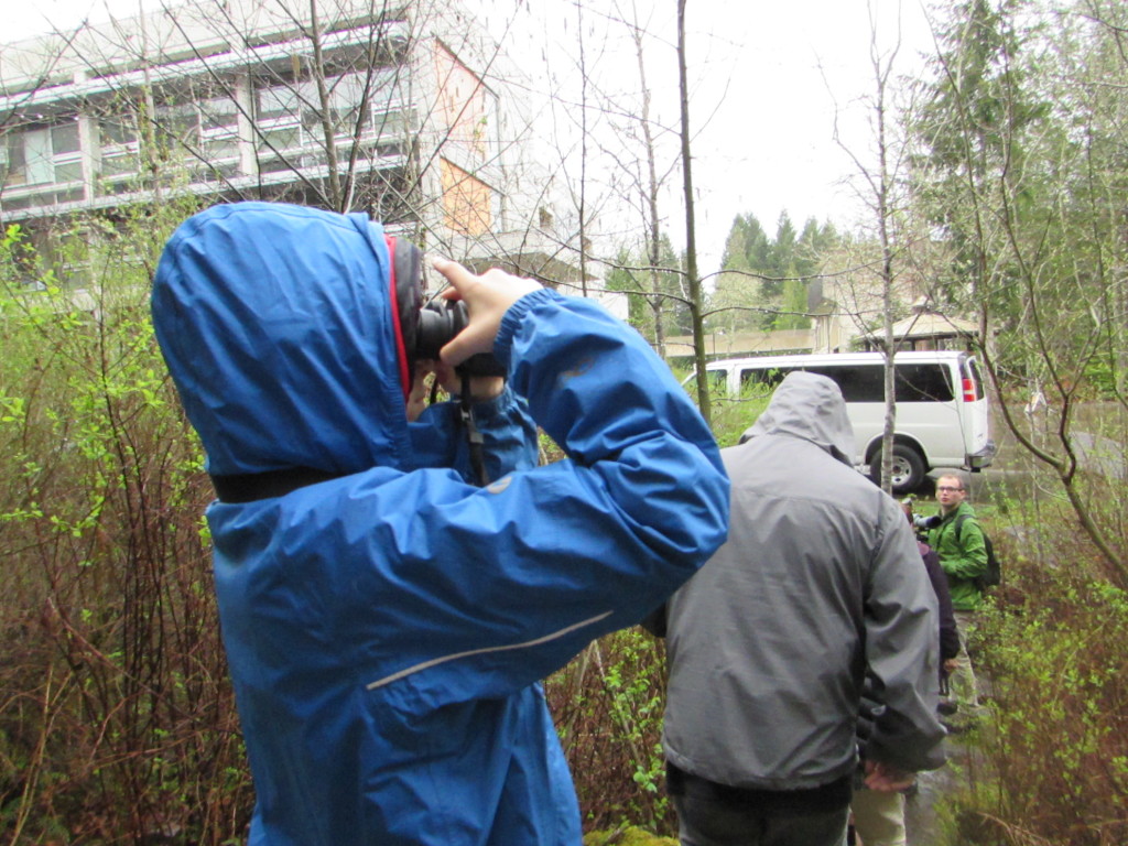 Students used binoculars to view native birds around TESC campus
